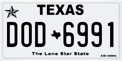 TX license plate DOD6991