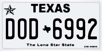 TX license plate DOD6992
