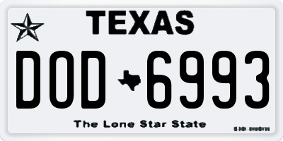 TX license plate DOD6993