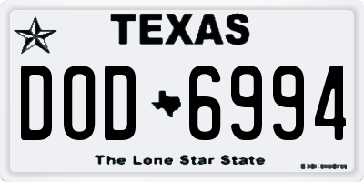 TX license plate DOD6994