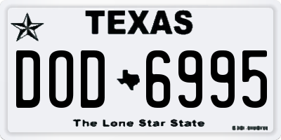 TX license plate DOD6995