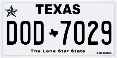 TX license plate DOD7029