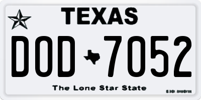 TX license plate DOD7052