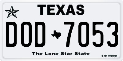 TX license plate DOD7053
