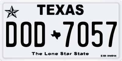 TX license plate DOD7057