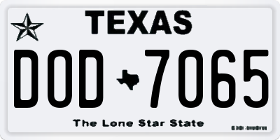 TX license plate DOD7065
