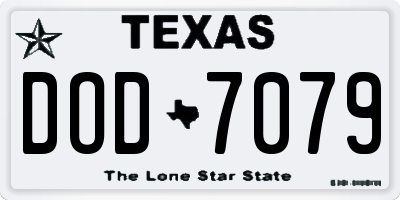 TX license plate DOD7079
