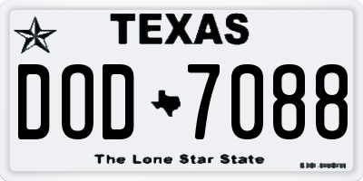 TX license plate DOD7088