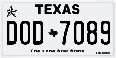 TX license plate DOD7089