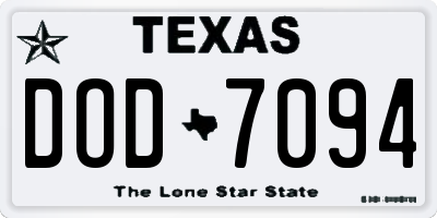 TX license plate DOD7094