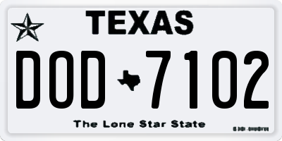 TX license plate DOD7102