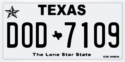 TX license plate DOD7109