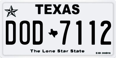 TX license plate DOD7112