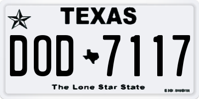 TX license plate DOD7117
