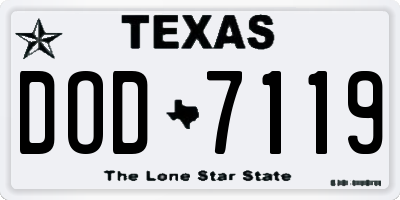 TX license plate DOD7119