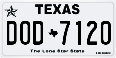 TX license plate DOD7120