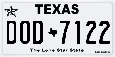 TX license plate DOD7122