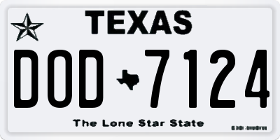 TX license plate DOD7124