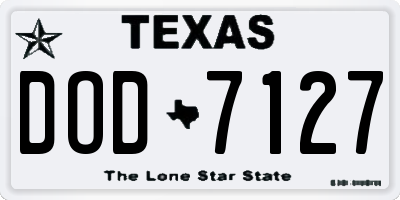 TX license plate DOD7127