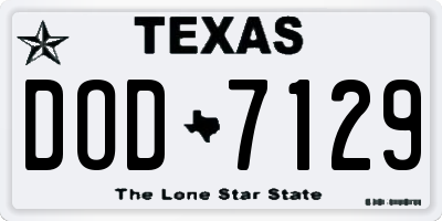 TX license plate DOD7129