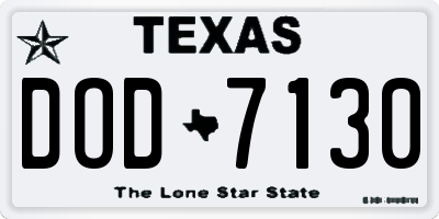 TX license plate DOD7130