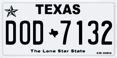 TX license plate DOD7132