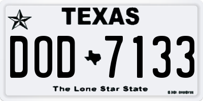 TX license plate DOD7133