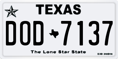 TX license plate DOD7137