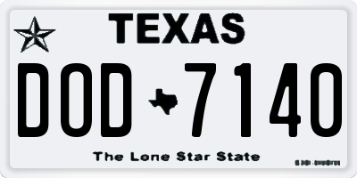 TX license plate DOD7140