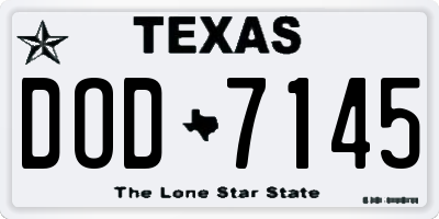 TX license plate DOD7145