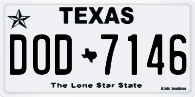 TX license plate DOD7146