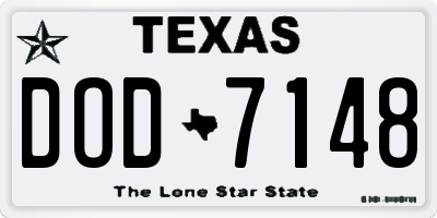 TX license plate DOD7148