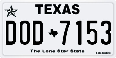 TX license plate DOD7153