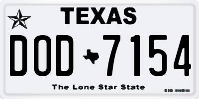 TX license plate DOD7154