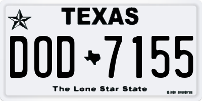 TX license plate DOD7155