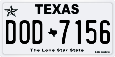 TX license plate DOD7156