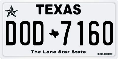 TX license plate DOD7160