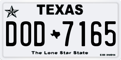 TX license plate DOD7165