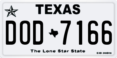 TX license plate DOD7166