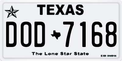 TX license plate DOD7168