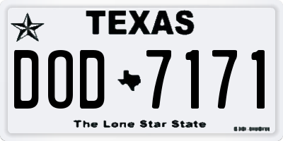 TX license plate DOD7171