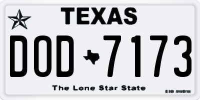 TX license plate DOD7173