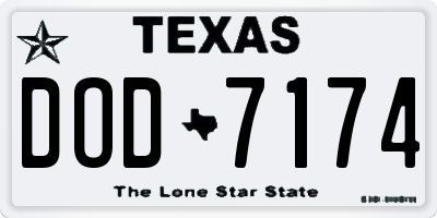TX license plate DOD7174