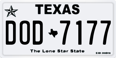 TX license plate DOD7177