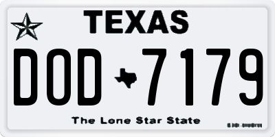 TX license plate DOD7179