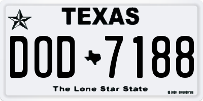 TX license plate DOD7188