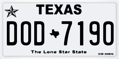 TX license plate DOD7190
