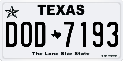TX license plate DOD7193