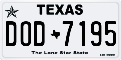 TX license plate DOD7195
