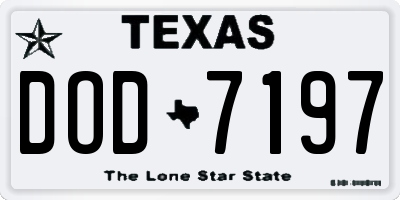 TX license plate DOD7197